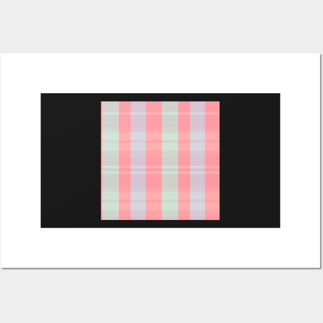 Pastel Aesthetic Evander 1 Hand Drawn Textured Plaid Pattern Wall Art by GenAumonier